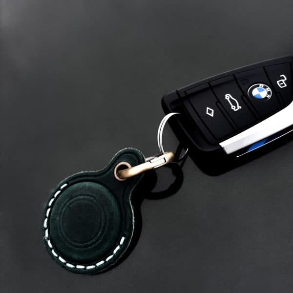 Leather holder on key